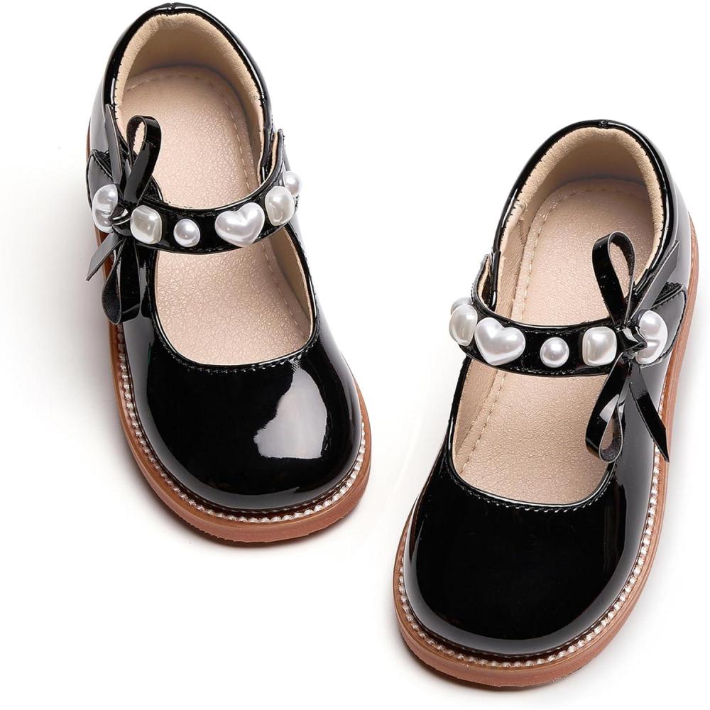imageKiderence Girls Flat Dress Shoes School Oxfords Marry Jane ToddlerLittle KidsCk961 Black