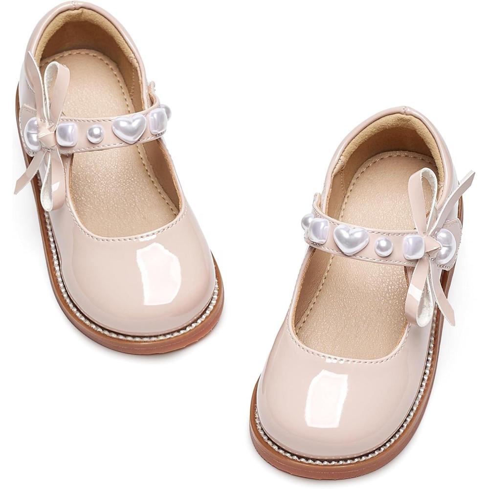 imageKiderence Girls Flat Dress Shoes School Oxfords Marry Jane ToddlerLittle KidsCk961 Nude