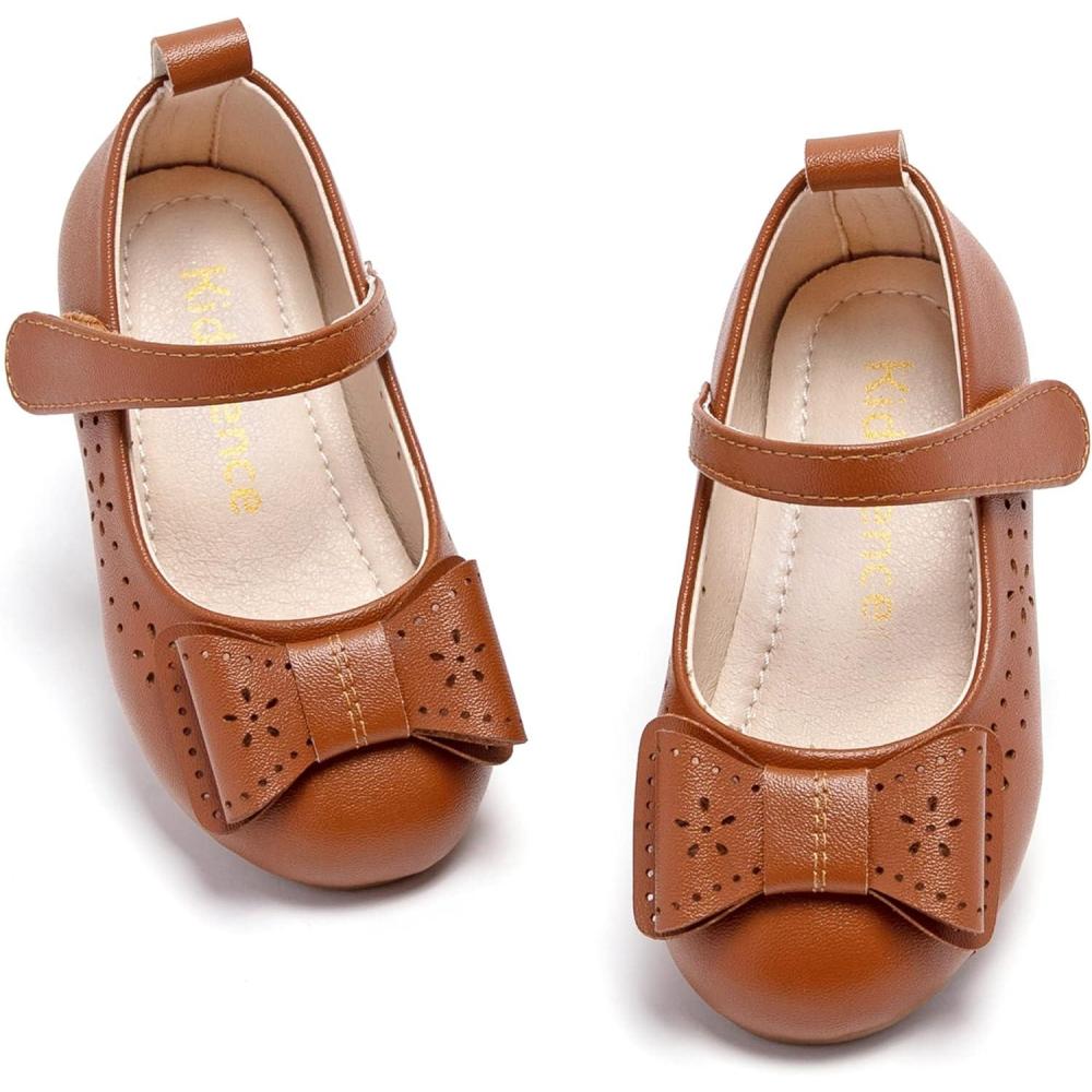 imageKiderence Little Toddler Girls Dress Shoes Ballerina Ballet Flats Kids Mary JanesCk201 Brown