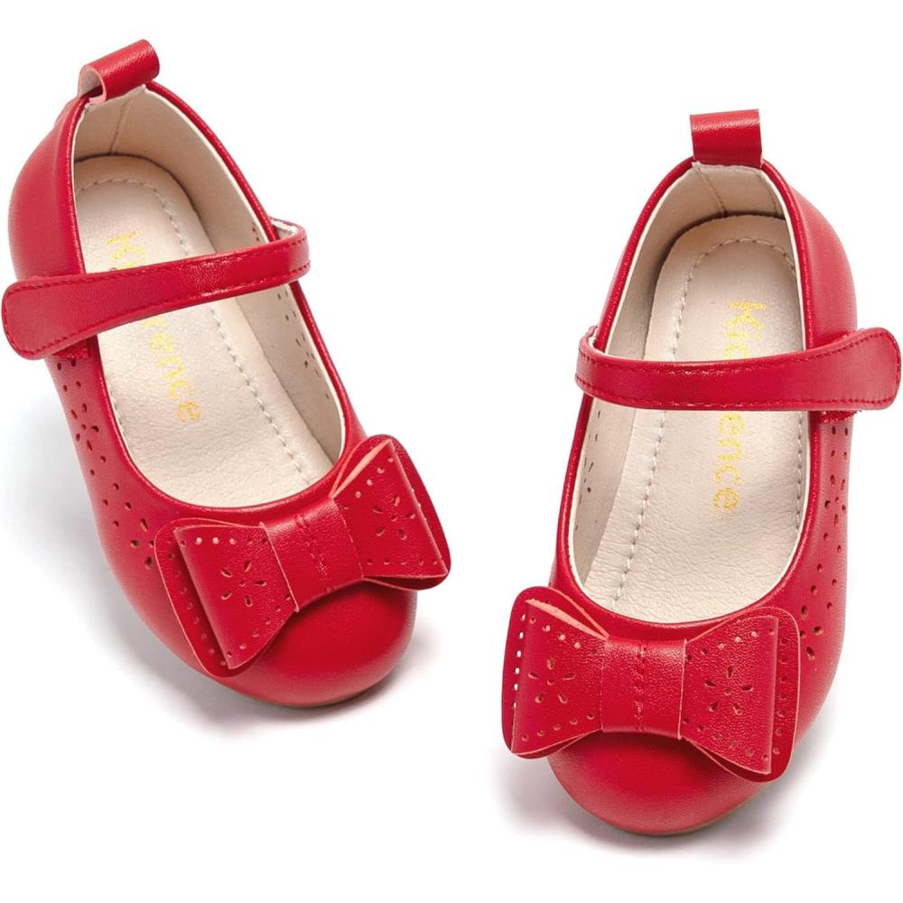 imageKiderence Little Toddler Girls Dress Shoes Ballerina Ballet Flats Kids Mary JanesCk201 Red