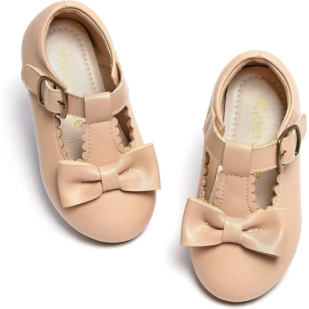 imageKiderence Little Toddler Girls Dress Shoes Ballerina Ballet Flats Kids Mary JanesCk202 Nude