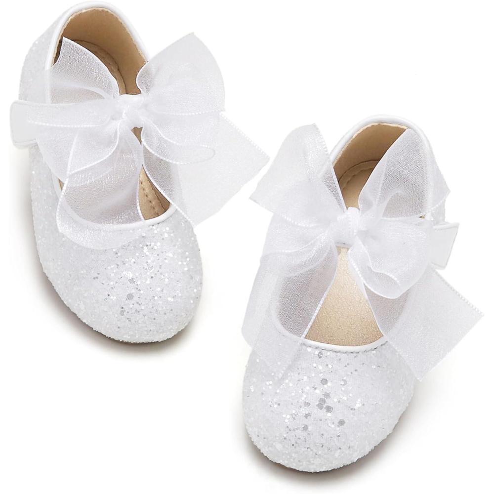 imageKiderence Little Toddler Girls Dress Shoes Ballerina Ballet Flats Kids Mary JanesCk351 White