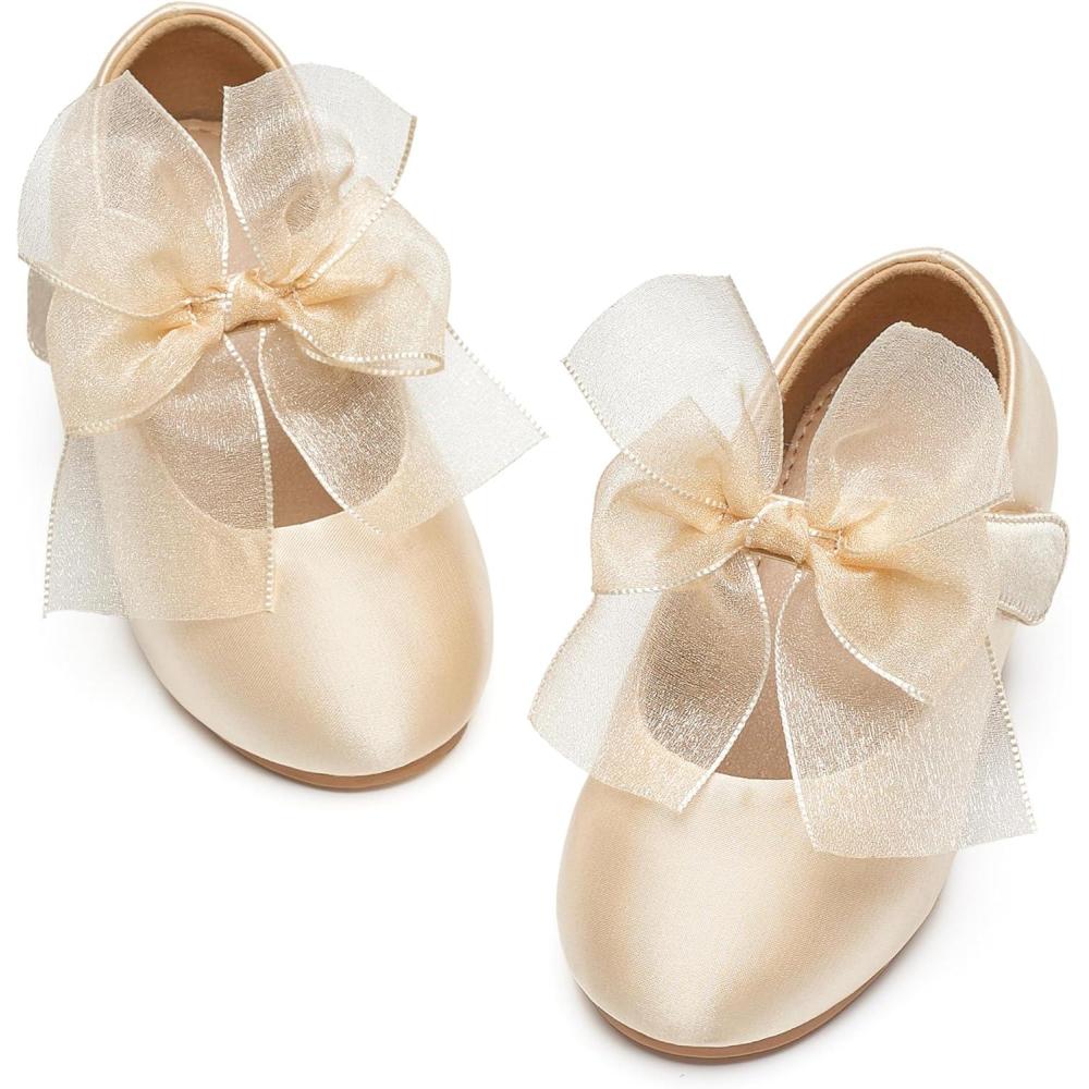 imageKiderence Little Toddler Girls Dress Shoes Ballerina Ballet Flats Kids Mary JanesCk517 Gold