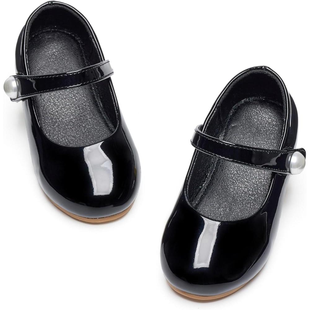 imageKiderence Little Toddler Girls Dress Shoes Ballerina Ballet Flats Kids Mary JanesCk518 Black