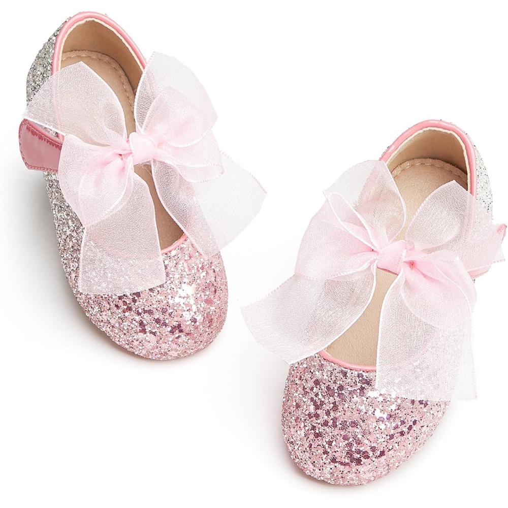 imageKiderence Little Toddler Girls Dress Shoes Ballerina Ballet Flats Kids Mary JanesCk929 Pink