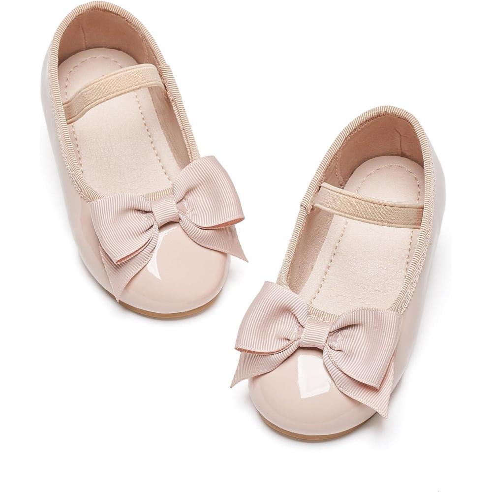 imageKiderence Little Toddler Girls Dress Shoes Ballerina Ballet Flats Kids Mary JanesFg02 Nude