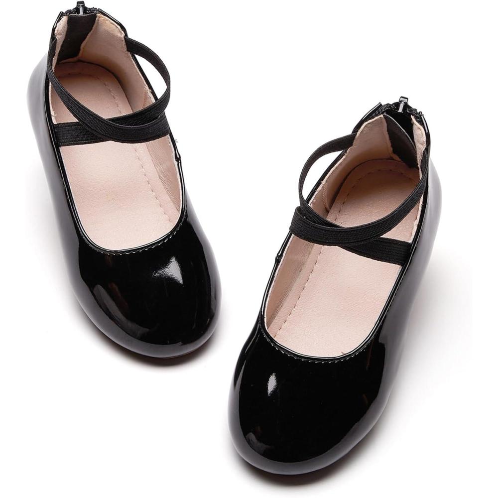 imageKiderence Toddler Girls Dress Shoes Little Kids Mary Janes Ballet Flats ToddlerCk210 Black