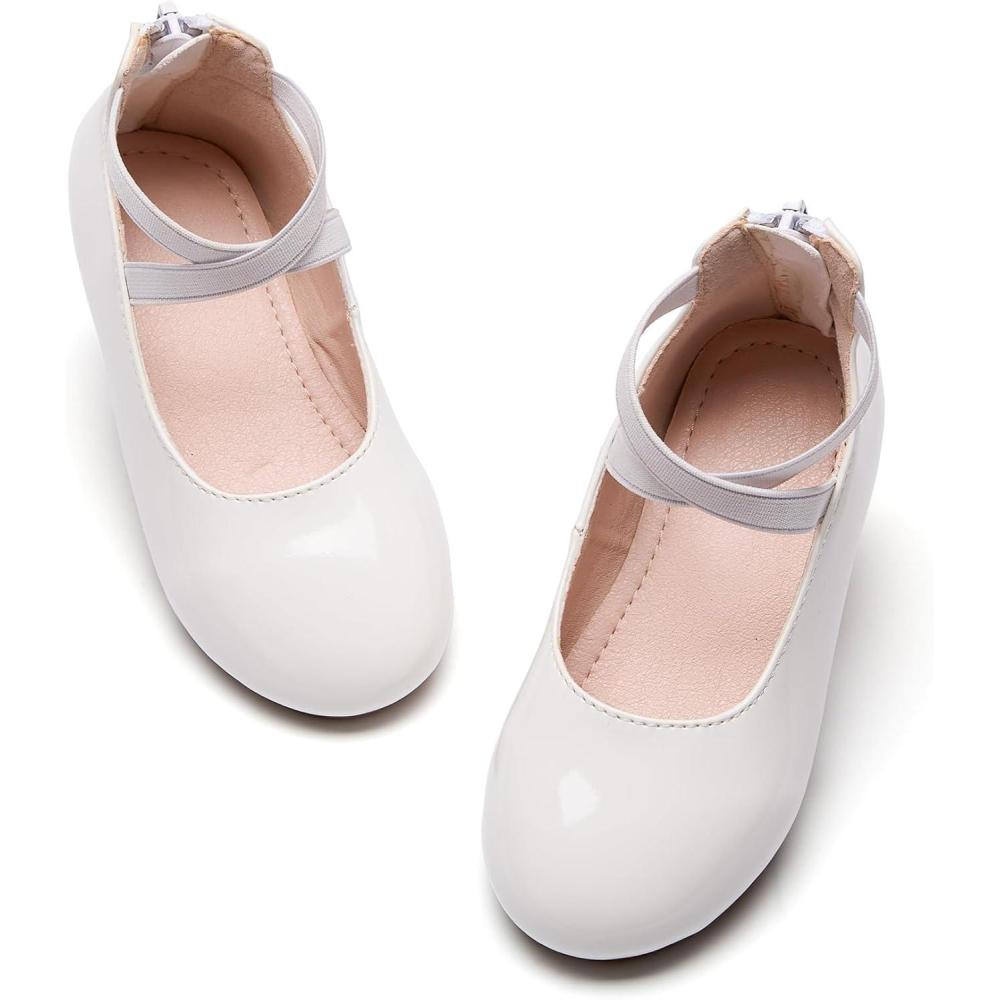 imageKiderence Toddler Girls Dress Shoes Little Kids Mary Janes Ballet Flats ToddlerCk210 White
