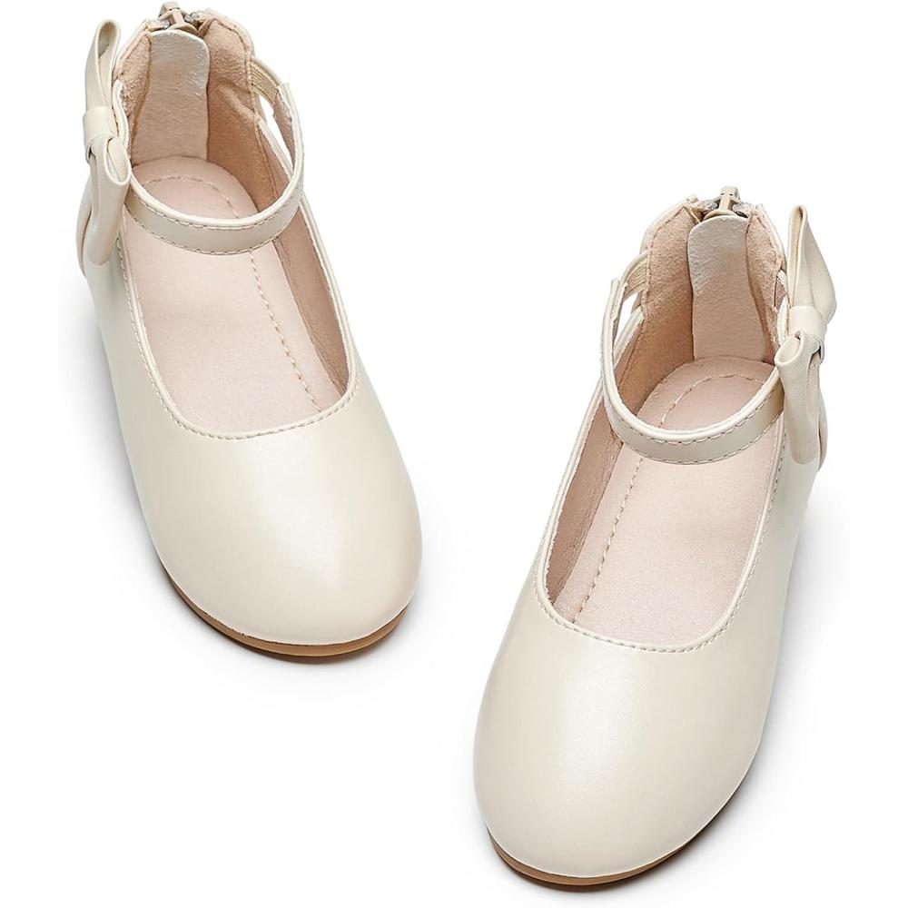 imageKiderence Toddler Girls Dress Shoes Little Kids Mary Janes Ballet Flats ToddlerCk325 Offwhite