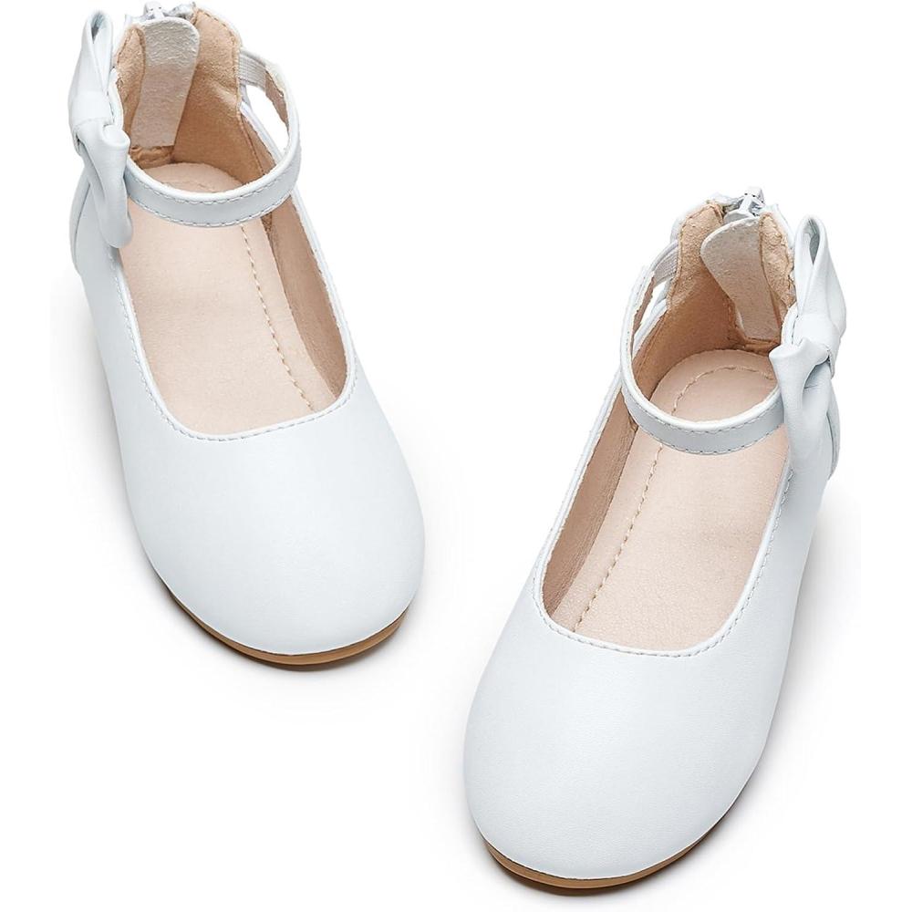 imageKiderence Toddler Girls Dress Shoes Little Kids Mary Janes Ballet Flats ToddlerCk325 White