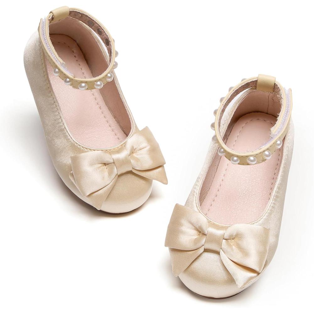 imageKiderence Toddler Girls Dress Shoes Little Kids Mary Janes Ballet Flats ToddlerCk350 Yellow