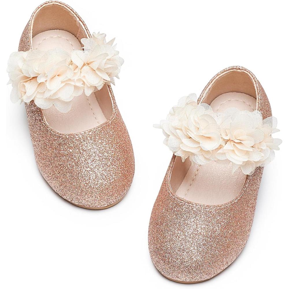 imageKiderence Toddler Girls Dress Shoes Little Kids Mary Janes Ballet Flats ToddlerCk607 Pink