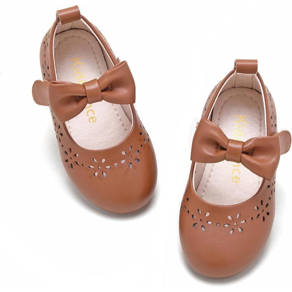 imageKiderence Toddler Girls Dress Shoes Little Kids Mary Janes Ballet Flats ToddlerCk901 Brown