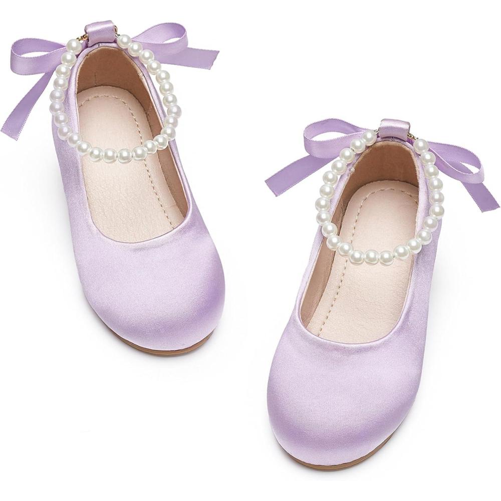 imageKiderence Toddler Girls Dress Shoes Little Kids Mary Janes Ballet Flats ToddlerCk927 Purple