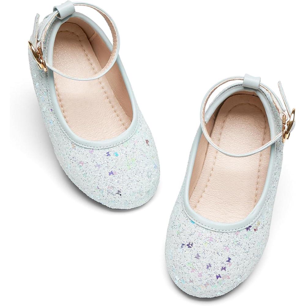 imageKiderence Toddler Girls Dress Shoes Little Kids Mary Janes Ballet Flats ToddlerCk928 Light Blue