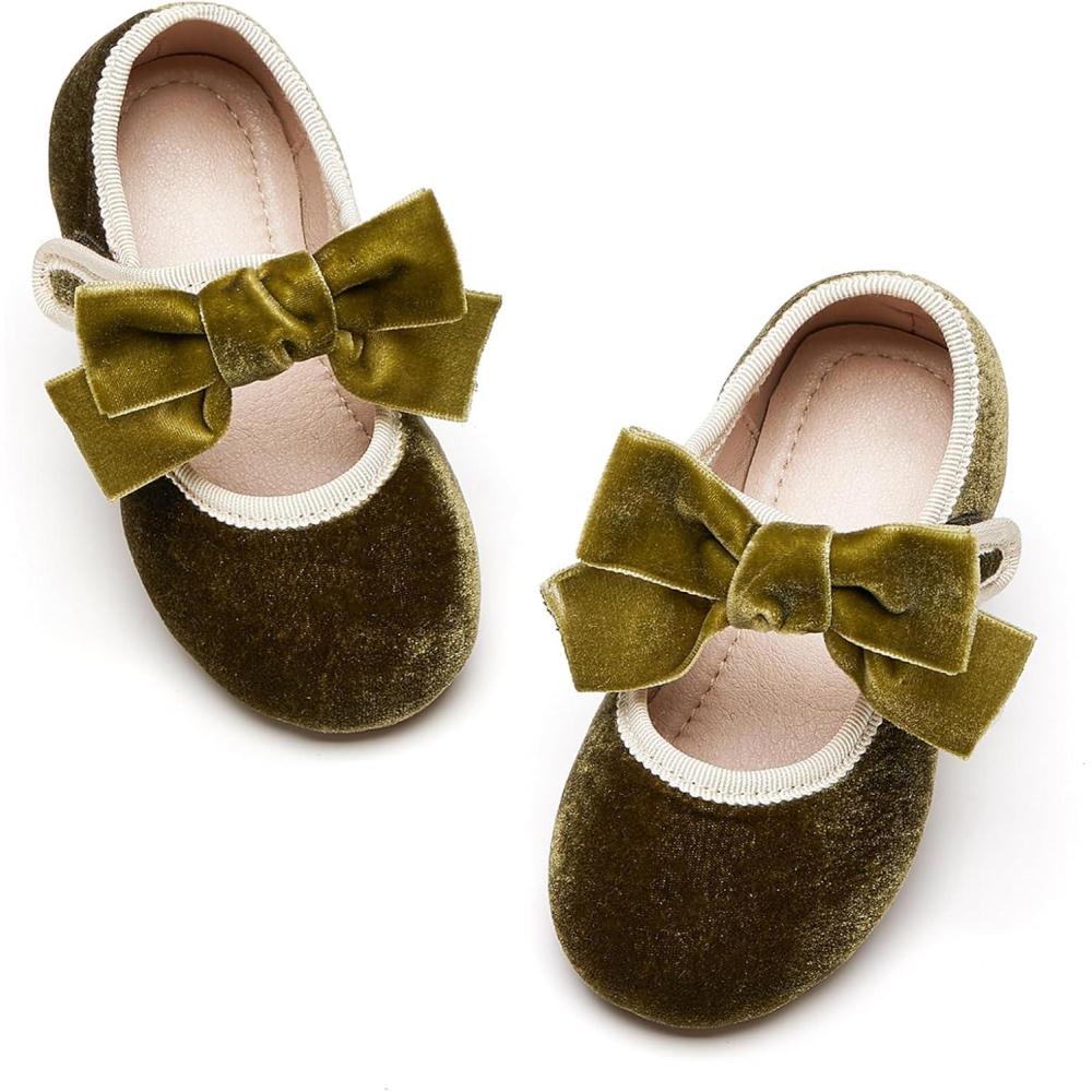 imageKiderence Toddler Girls Dress Shoes Little Kids Mary Janes Ballet Flats ToddlerCk940 Green