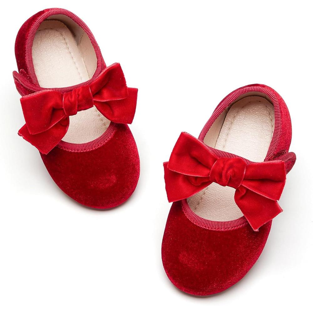 imageKiderence Toddler Girls Dress Shoes Little Kids Mary Janes Ballet Flats ToddlerCk940 Red