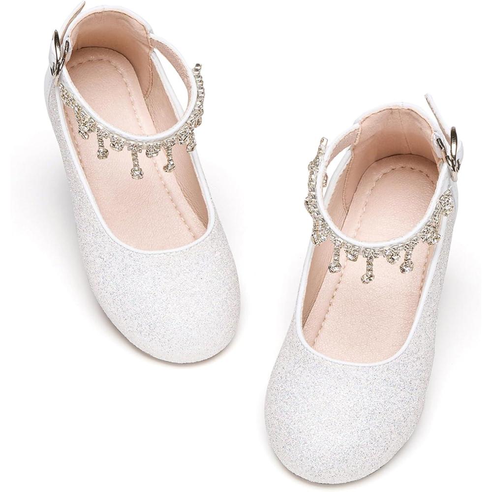 imageKiderence Toddler Girls Dress Shoes Little Kids Mary Janes Ballet Flats ToddlerCk941 White
