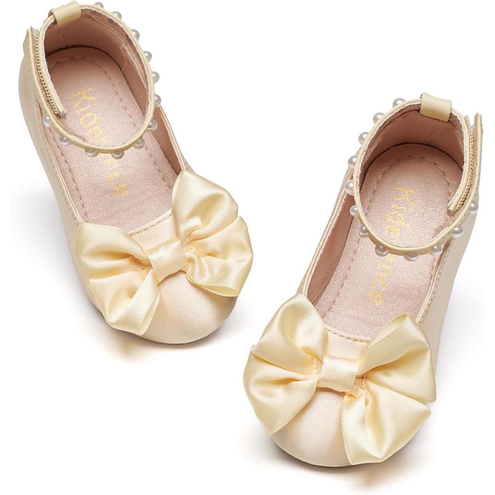 imageKiderence Toddler Girls Dress Shoes Little Kids Mary Janes Ballet Flats ToddlerCk942 Gold