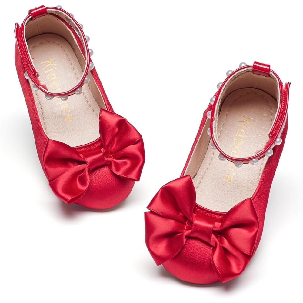imageKiderence Toddler Girls Dress Shoes Little Kids Mary Janes Ballet Flats ToddlerCk942 Red