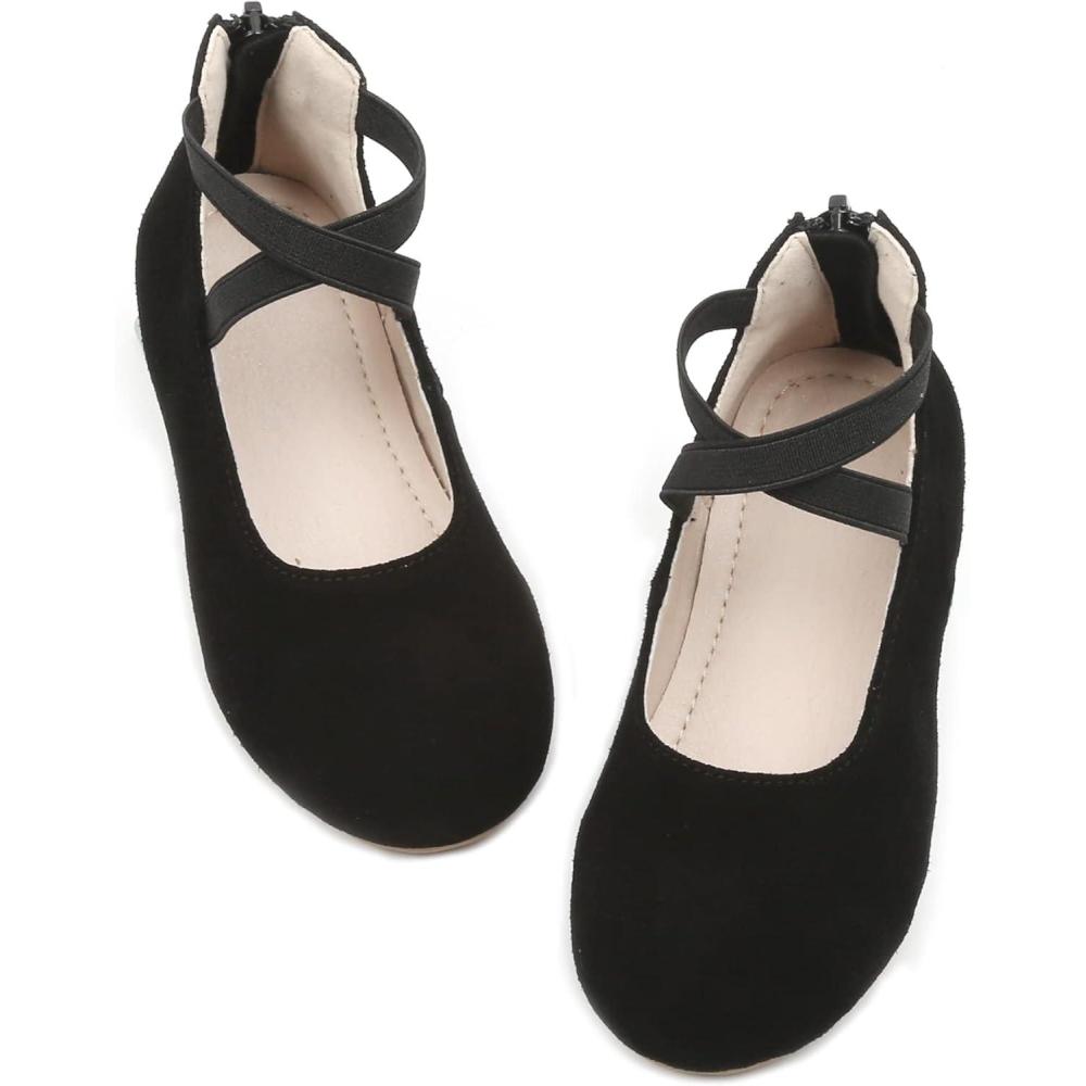 imageKiderence Toddler Girls Dress Shoes Little Kids Mary Janes Ballet Flats ToddlerF617 Black