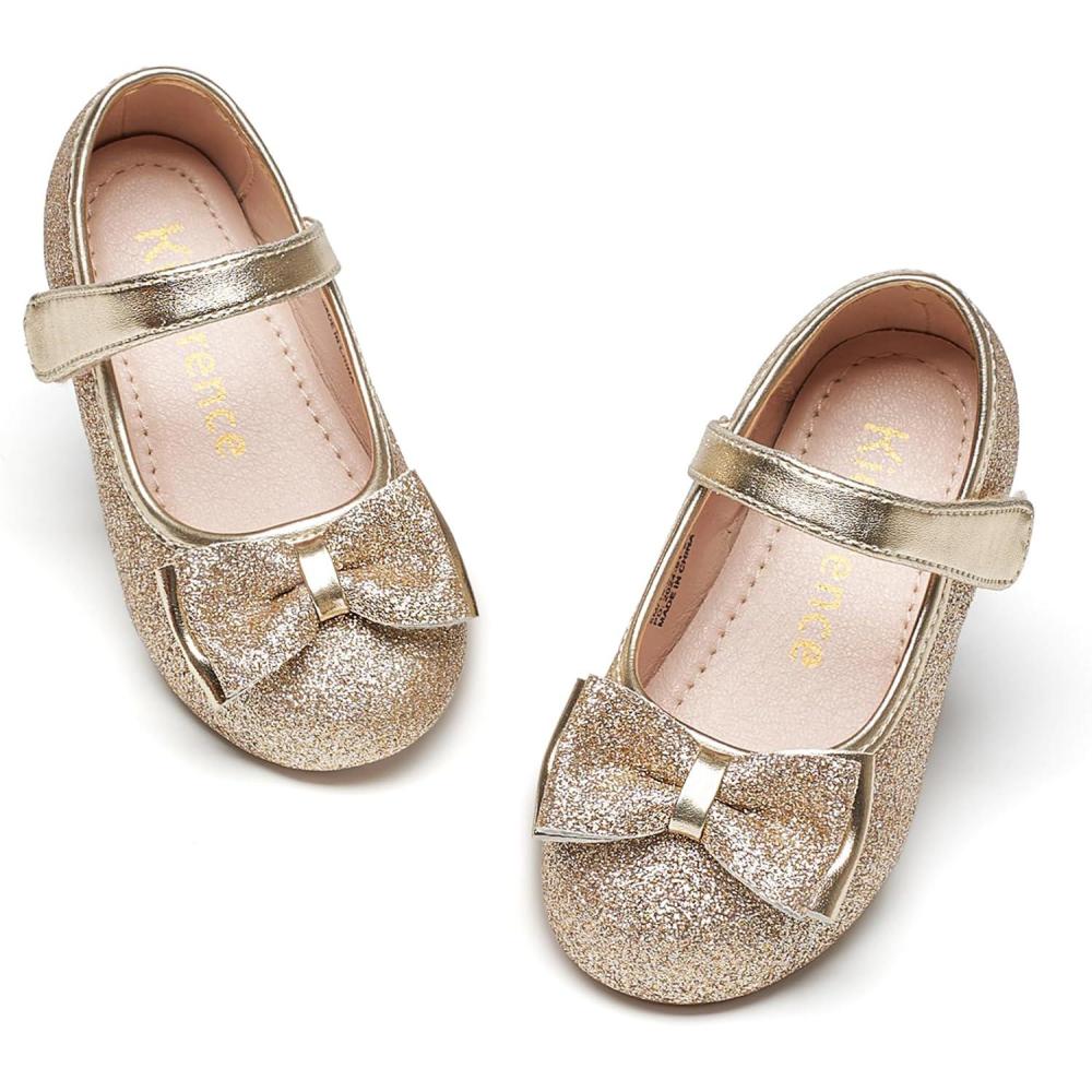 imageKiderence Toddler Girls Dress Shoes Little Kids Mary Janes Ballet Flats ToddlerF640 Gold