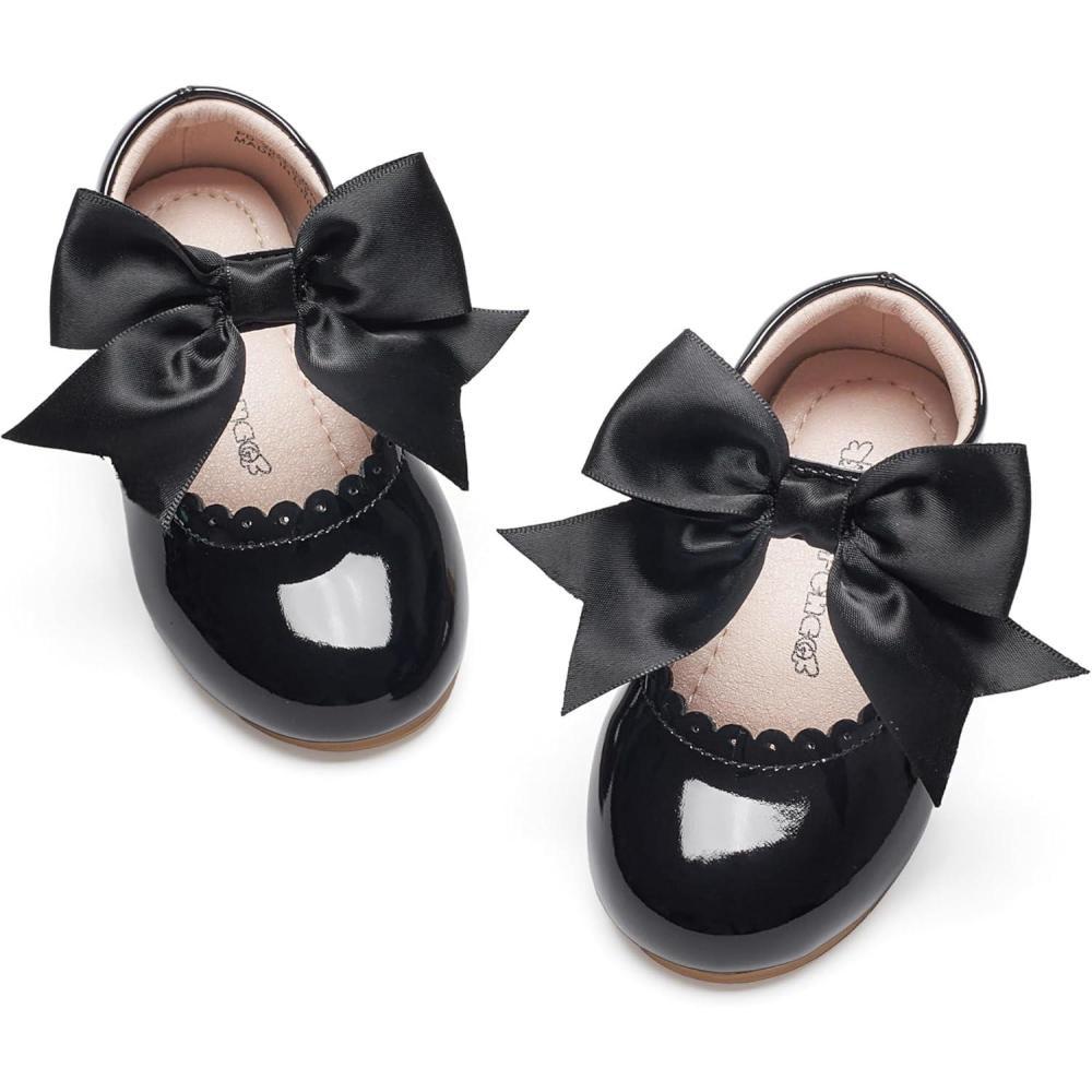 imageKiderence Toddler Girls Dress Shoes Little Kids Mary Janes Ballet Flats ToddlerFg04 Black
