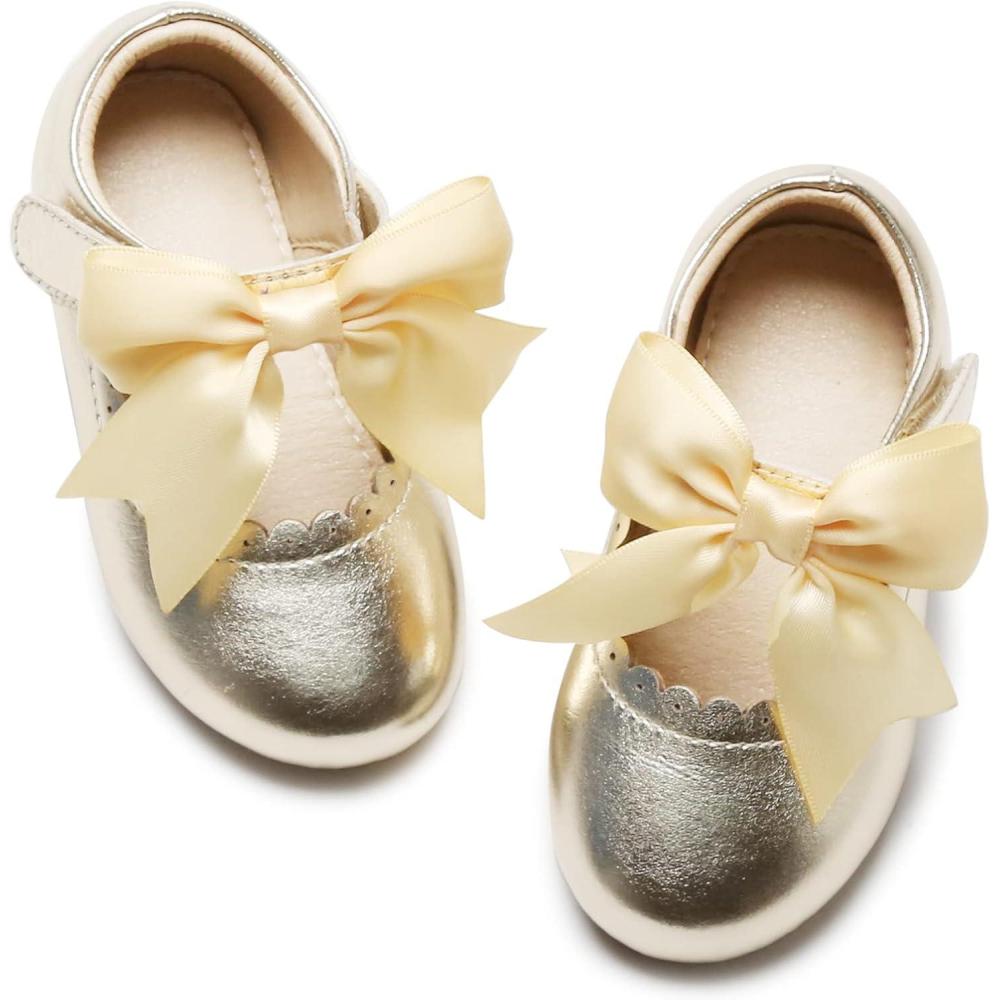 imageKiderence Toddler Girls Dress Shoes Little Kids Mary Janes Ballet Flats ToddlerFg04 Gold