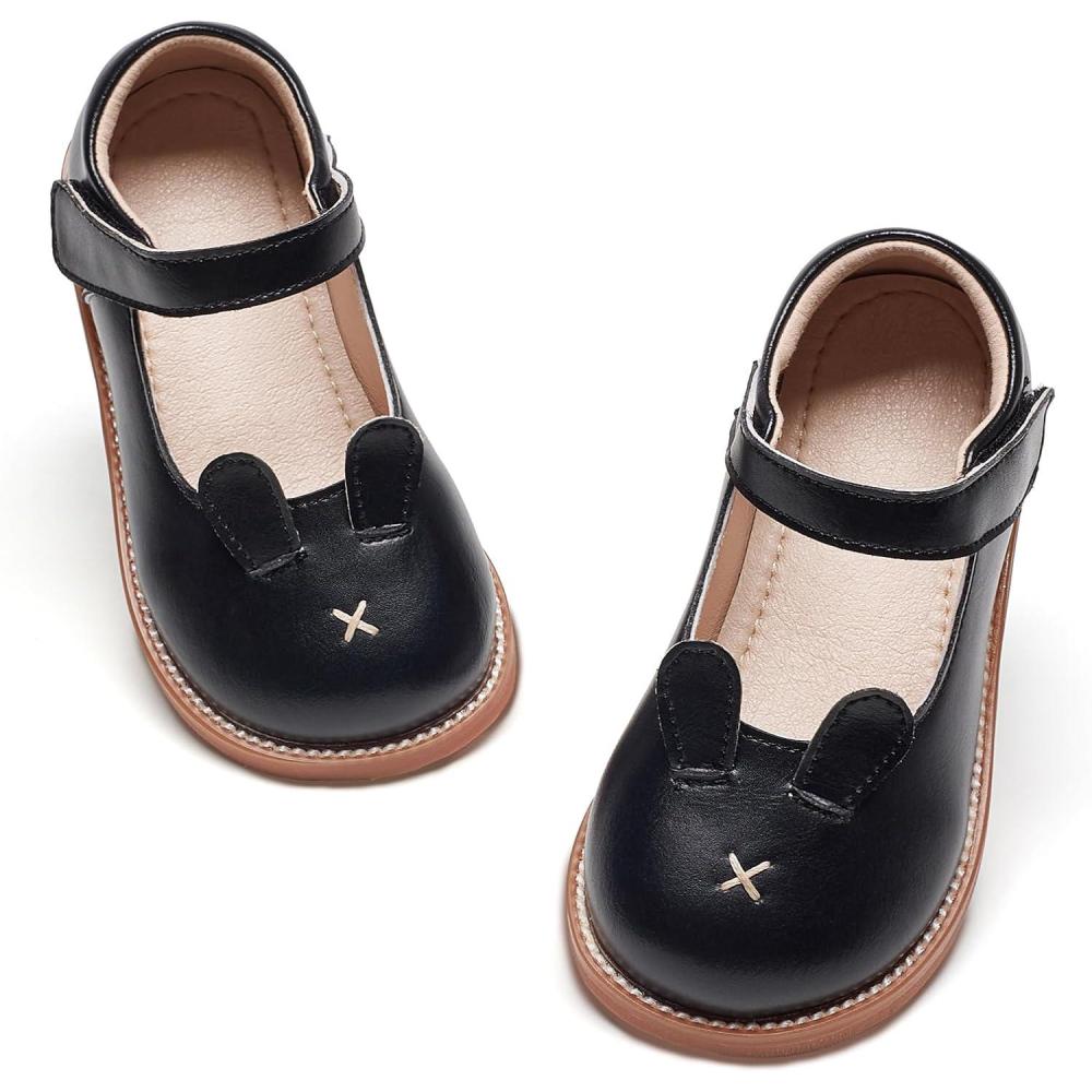 imageKiderence Toddler Girls Mary Jane Dress Shoes Little Girls School Oxford FlatsC H01 Black