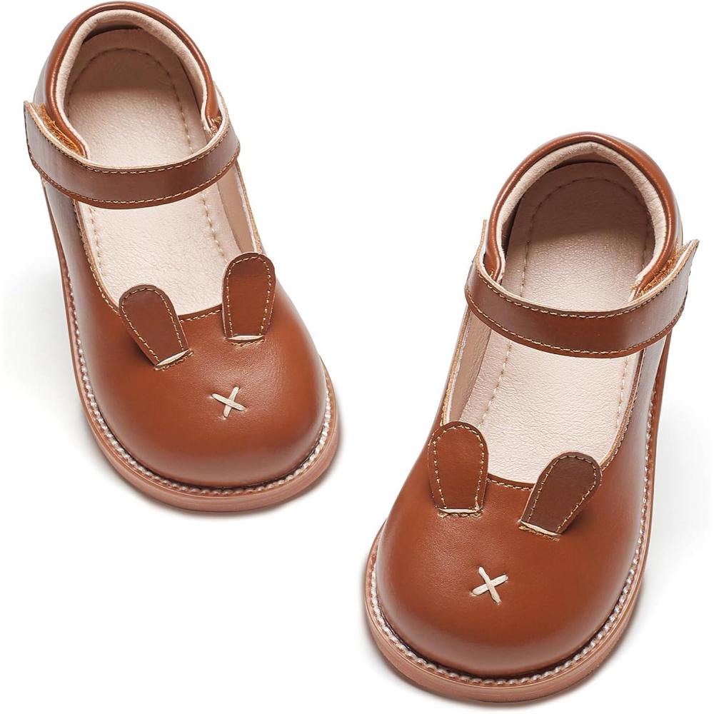 imageKiderence Toddler Girls Mary Jane Dress Shoes Little Girls School Oxford FlatsC H01 Brown