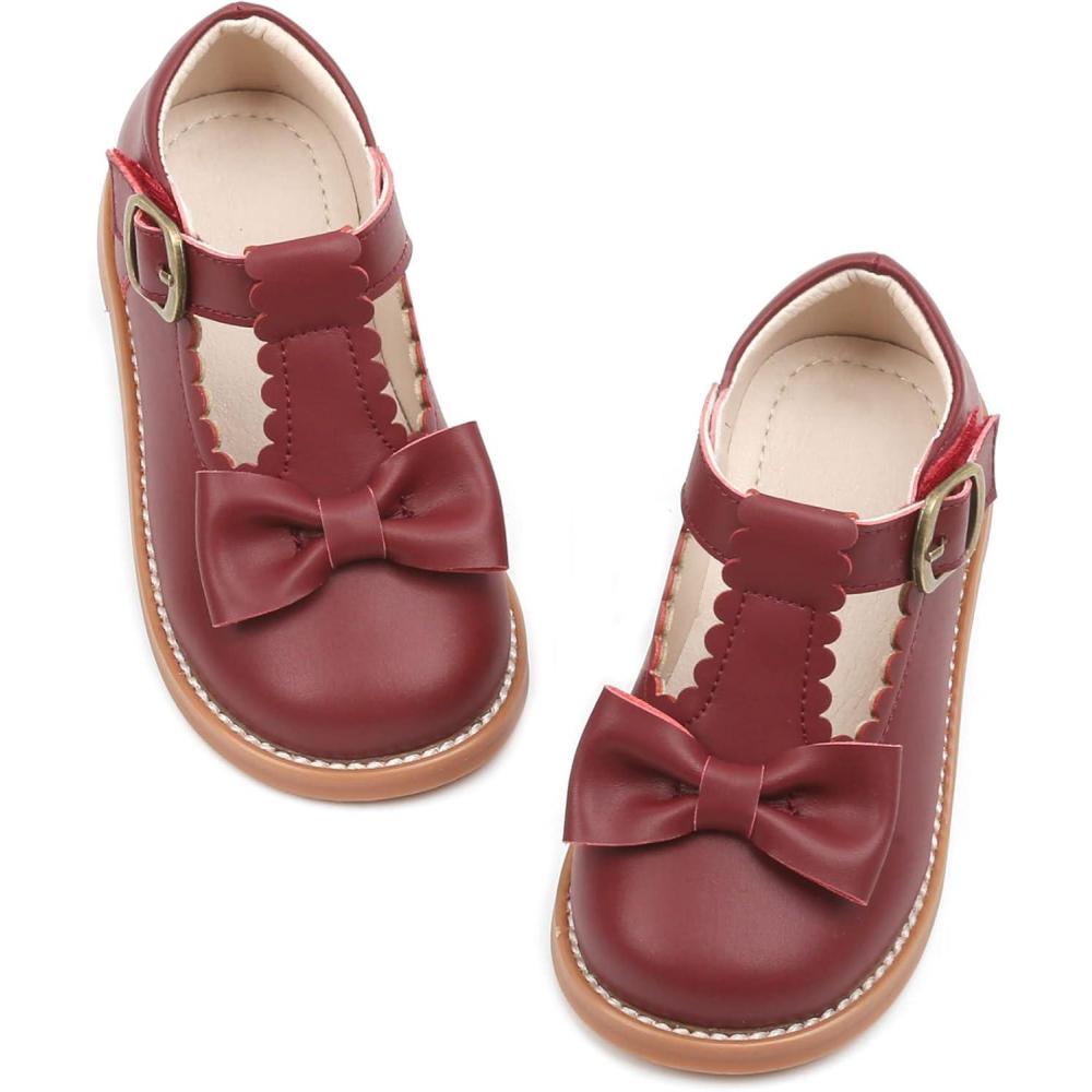 imageKiderence Toddler Girls Mary Jane Dress Shoes Little Girls School Oxford FlatsCk251 Claret