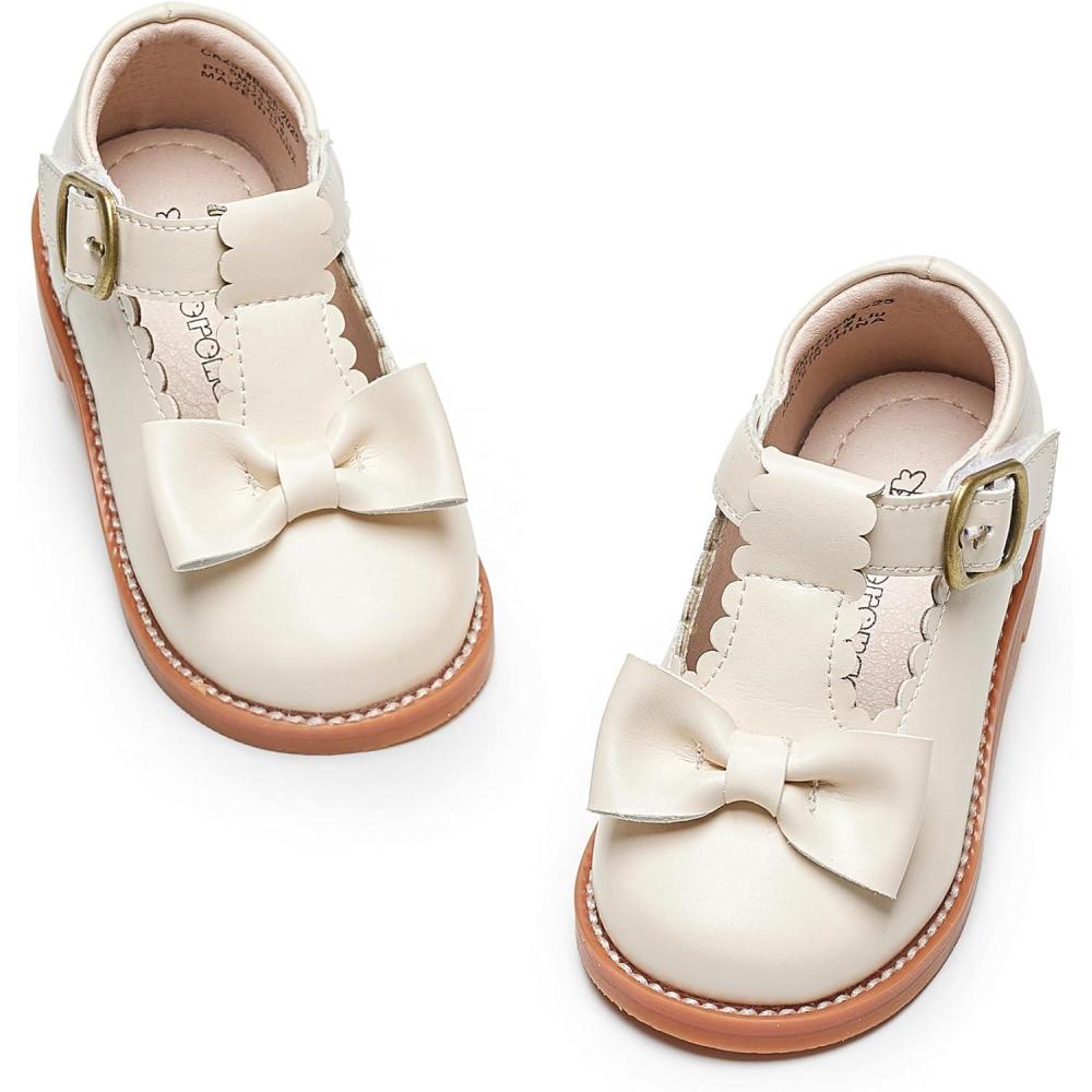imageKiderence Toddler Girls Mary Jane Dress Shoes Little Girls School Oxford FlatsCk251 Off White