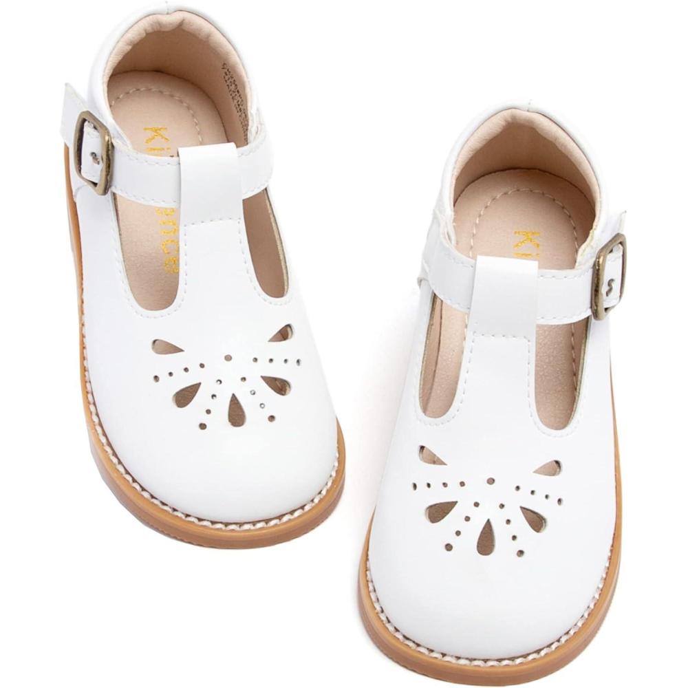 imageKiderence Toddler Girls Mary Jane Dress Shoes Little Girls School Oxford FlatsCk256 White
