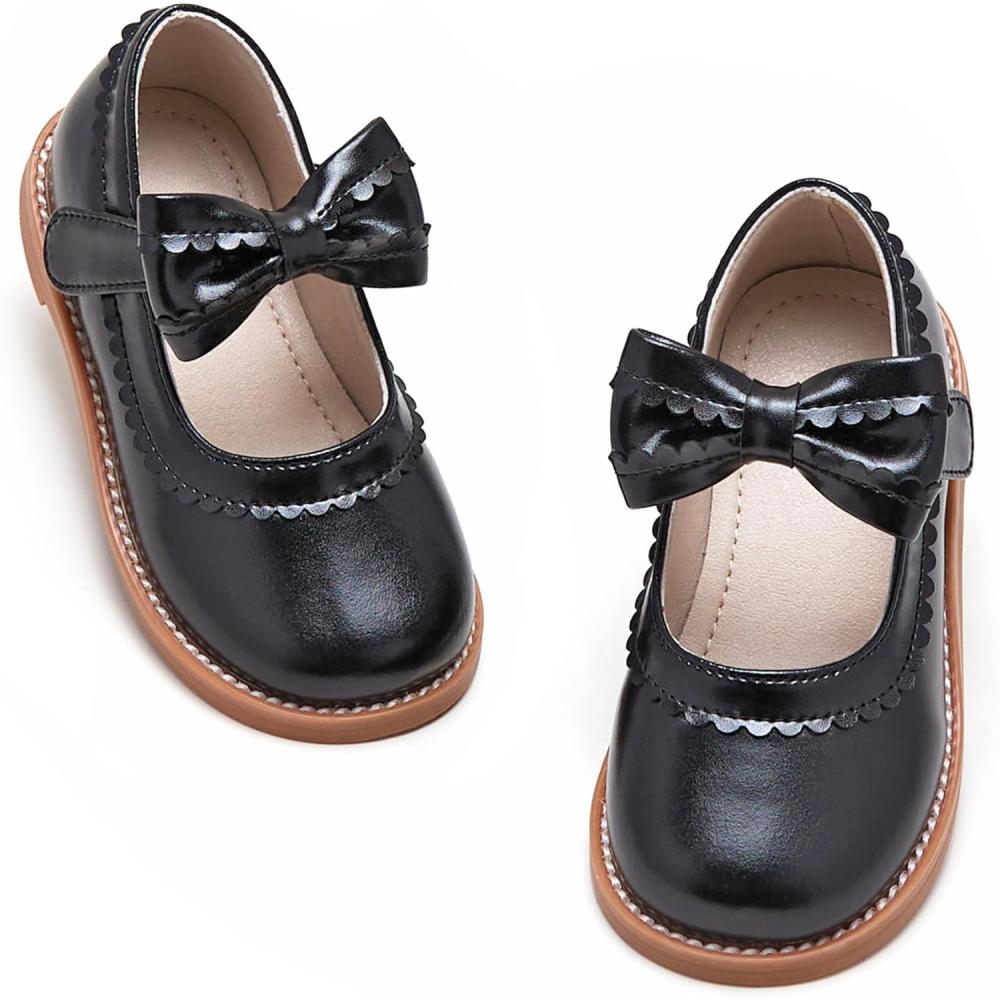 imageKiderence Toddler Girls Mary Jane Dress Shoes Little Girls School Oxford FlatsCk332 Black