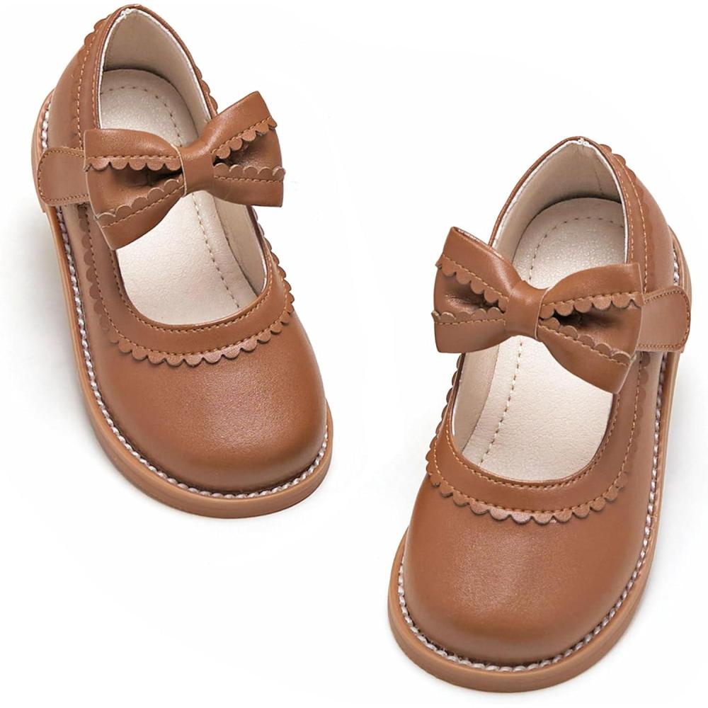 imageKiderence Toddler Girls Mary Jane Dress Shoes Little Girls School Oxford FlatsCk332 Brown
