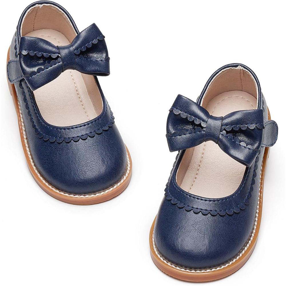 imageKiderence Toddler Girls Mary Jane Dress Shoes Little Girls School Oxford FlatsCk332 Navy Blue