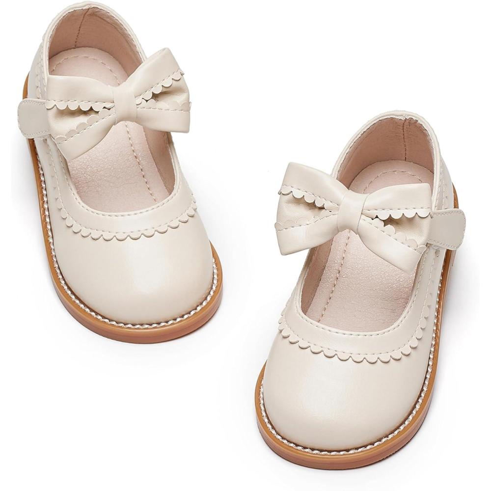 imageKiderence Toddler Girls Mary Jane Dress Shoes Little Girls School Oxford FlatsCk332 Off White