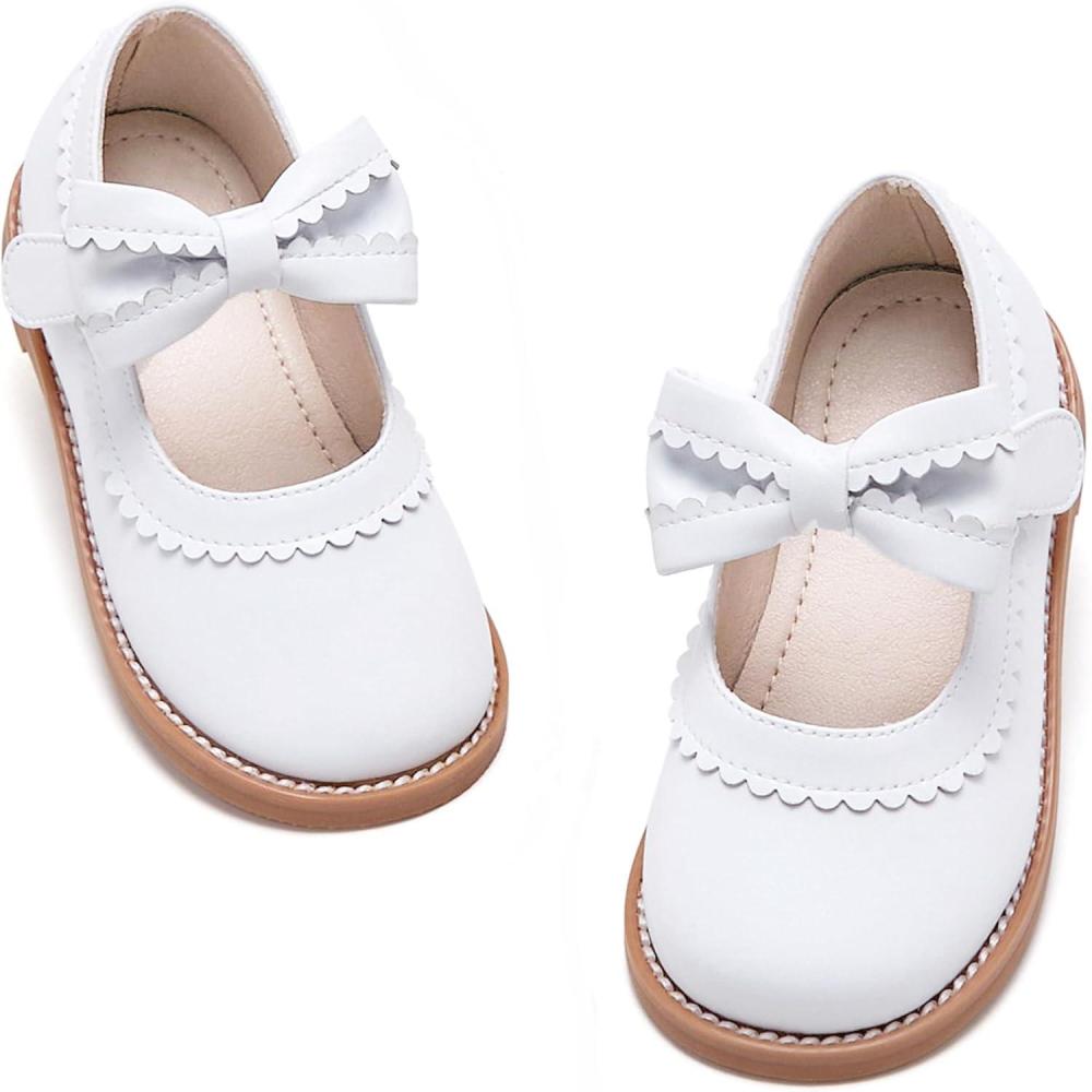 imageKiderence Toddler Girls Mary Jane Dress Shoes Little Girls School Oxford FlatsCk332 White