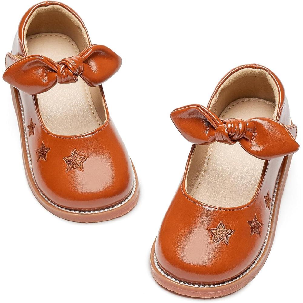 imageKiderence Toddler Girls Mary Jane Dress Shoes Little Girls School Oxford FlatsCk337 Brown