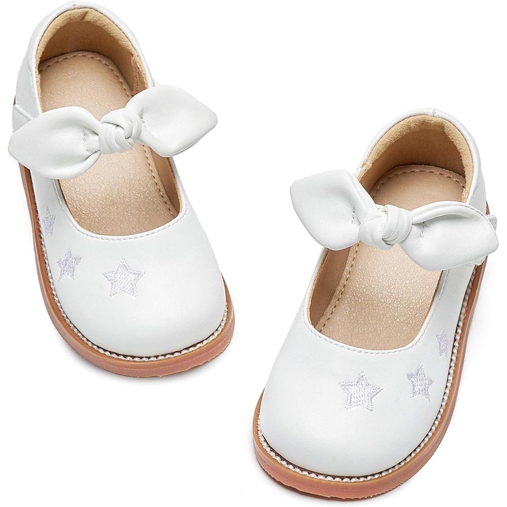 imageKiderence Toddler Girls Mary Jane Dress Shoes Little Girls School Oxford FlatsCk337 White