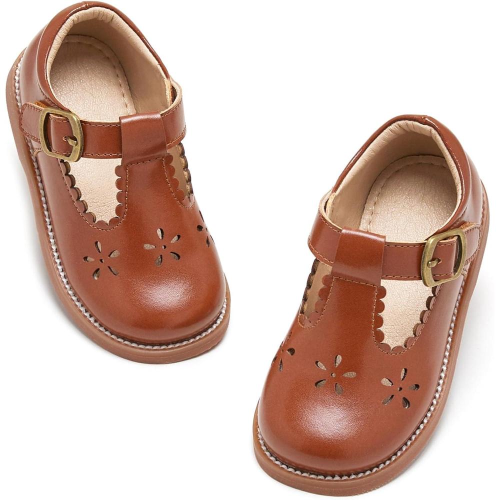 imageKiderence Toddler Girls Mary Jane Dress Shoes Little Girls School Oxford FlatsCk338 Brown