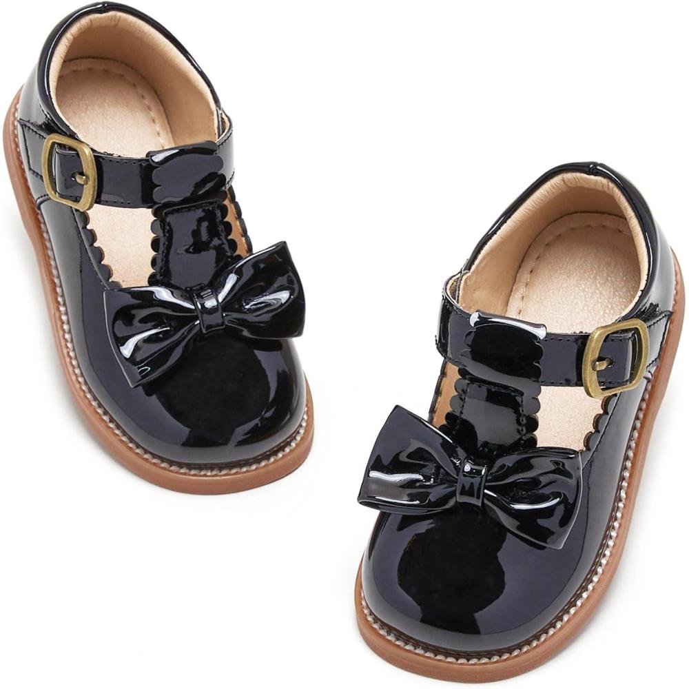 imageKiderence Toddler Girls Mary Jane Dress Shoes Little Girls School Oxford FlatsCk339 Black