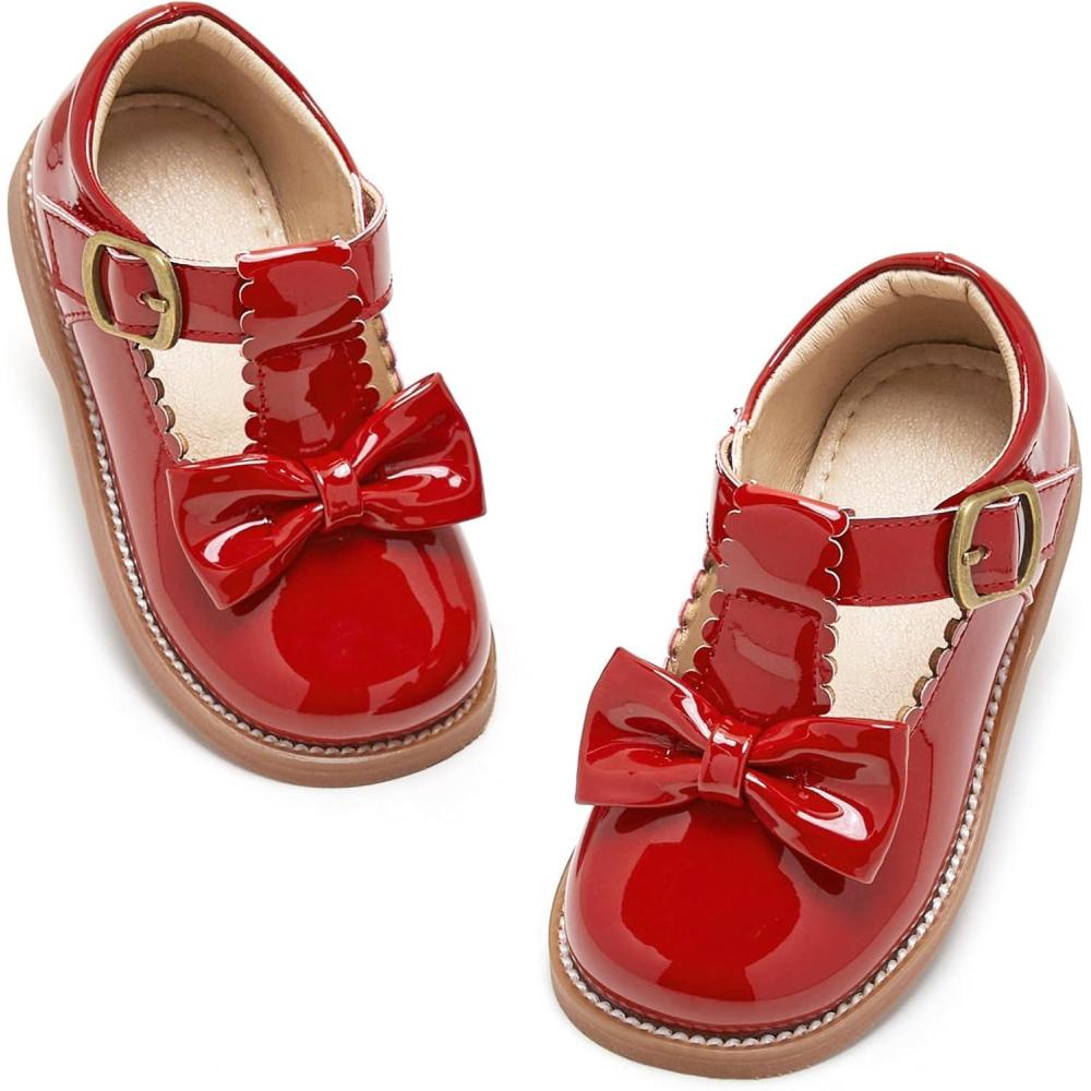 imageKiderence Toddler Girls Mary Jane Dress Shoes Little Girls School Oxford FlatsCk339 Red