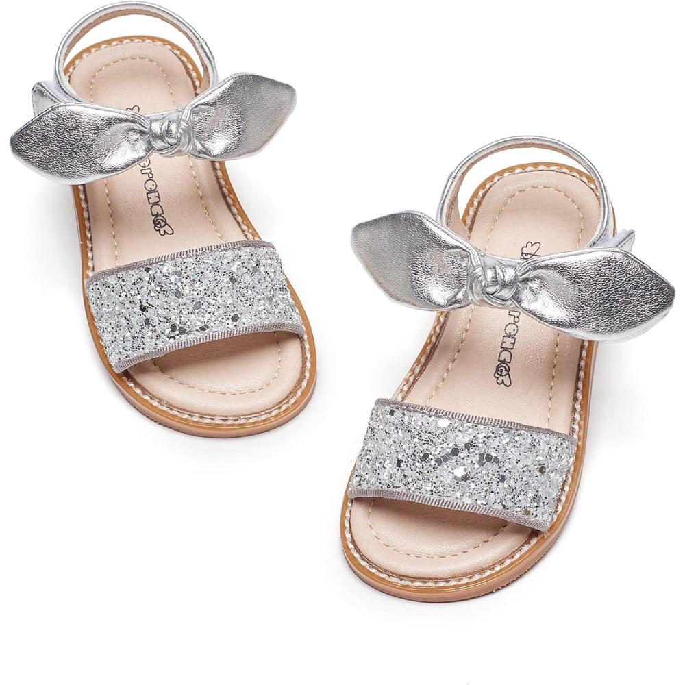 imageKiderence Toddler Girls Sandals Little Girls Kids Summer Shoes Toddler SandalsCk301 Silver