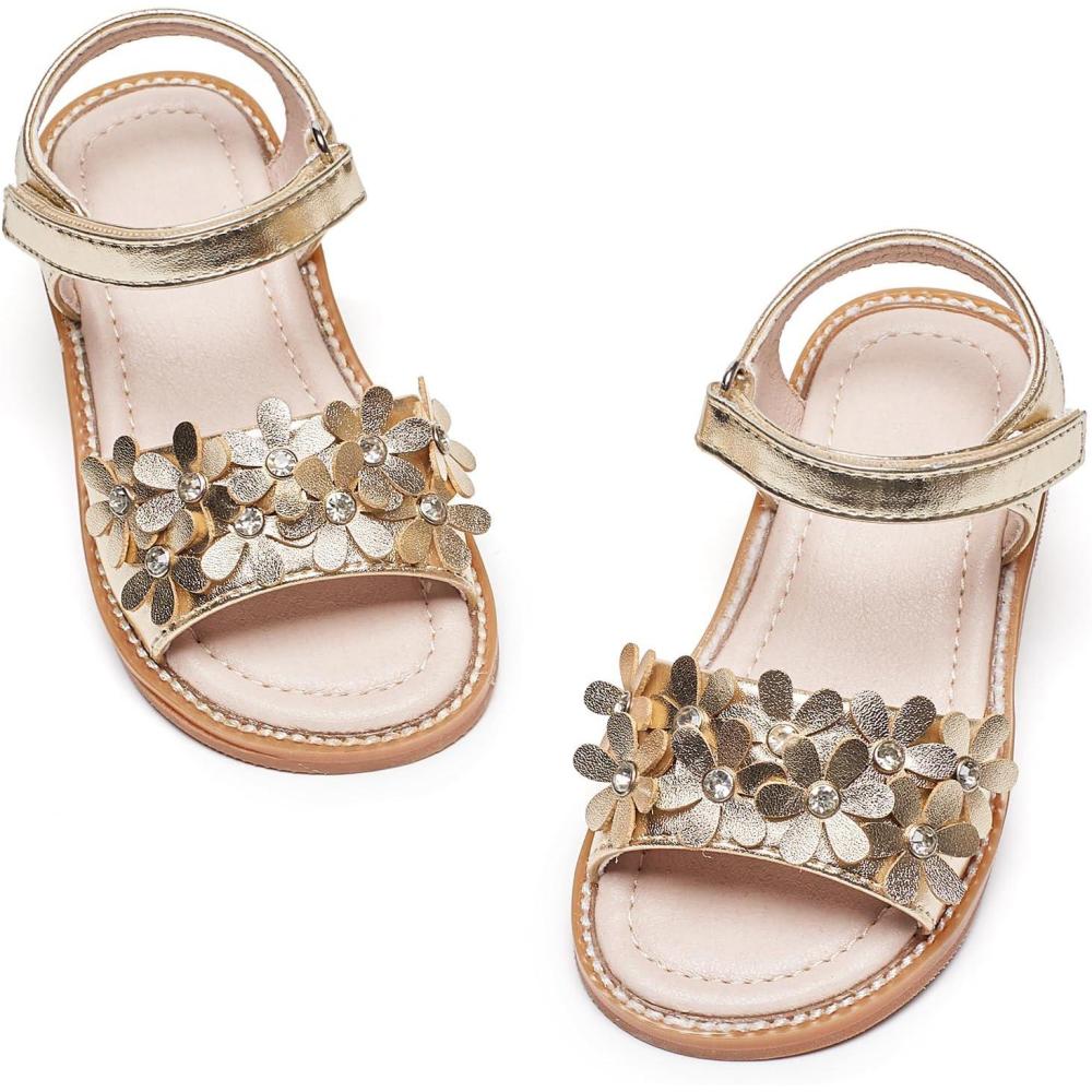 imageKiderence Toddler Girls Sandals Little Girls Kids Summer Shoes Toddler SandalsCk935 Gold