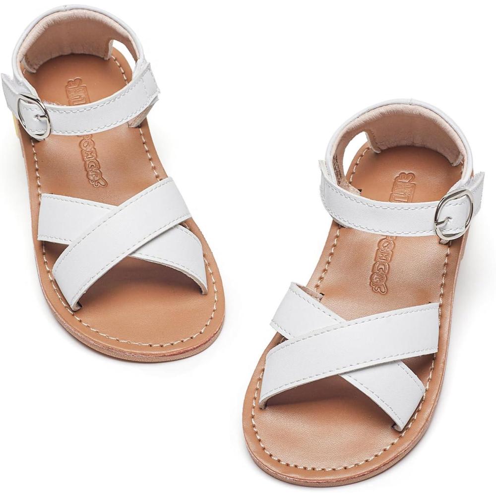 imageKiderence Toddler Girls Sandals Little Girls Kids Summer Shoes Toddler SandalsF619 White