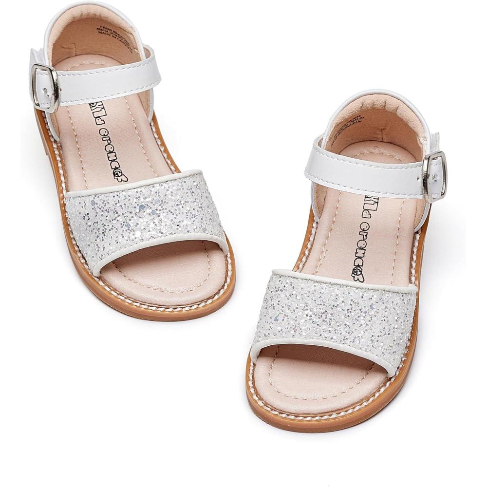 imageKiderence Toddler Girls Sandals Little Girls Kids Summer Shoes Toddler SandalsFk680 White