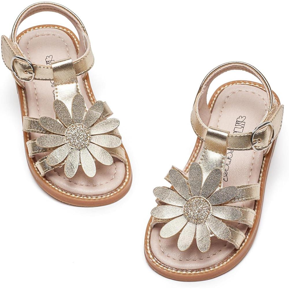 imageKiderence Toddler Girls Sandals Little Girls Kids Summer Shoes Toddler SandalsFk681 Gold