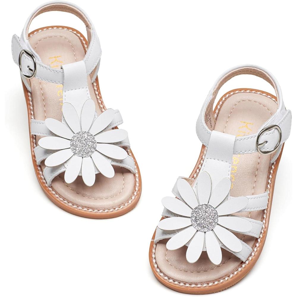 imageKiderence Toddler Girls Sandals Little Girls Kids Summer Shoes Toddler SandalsFk681 White