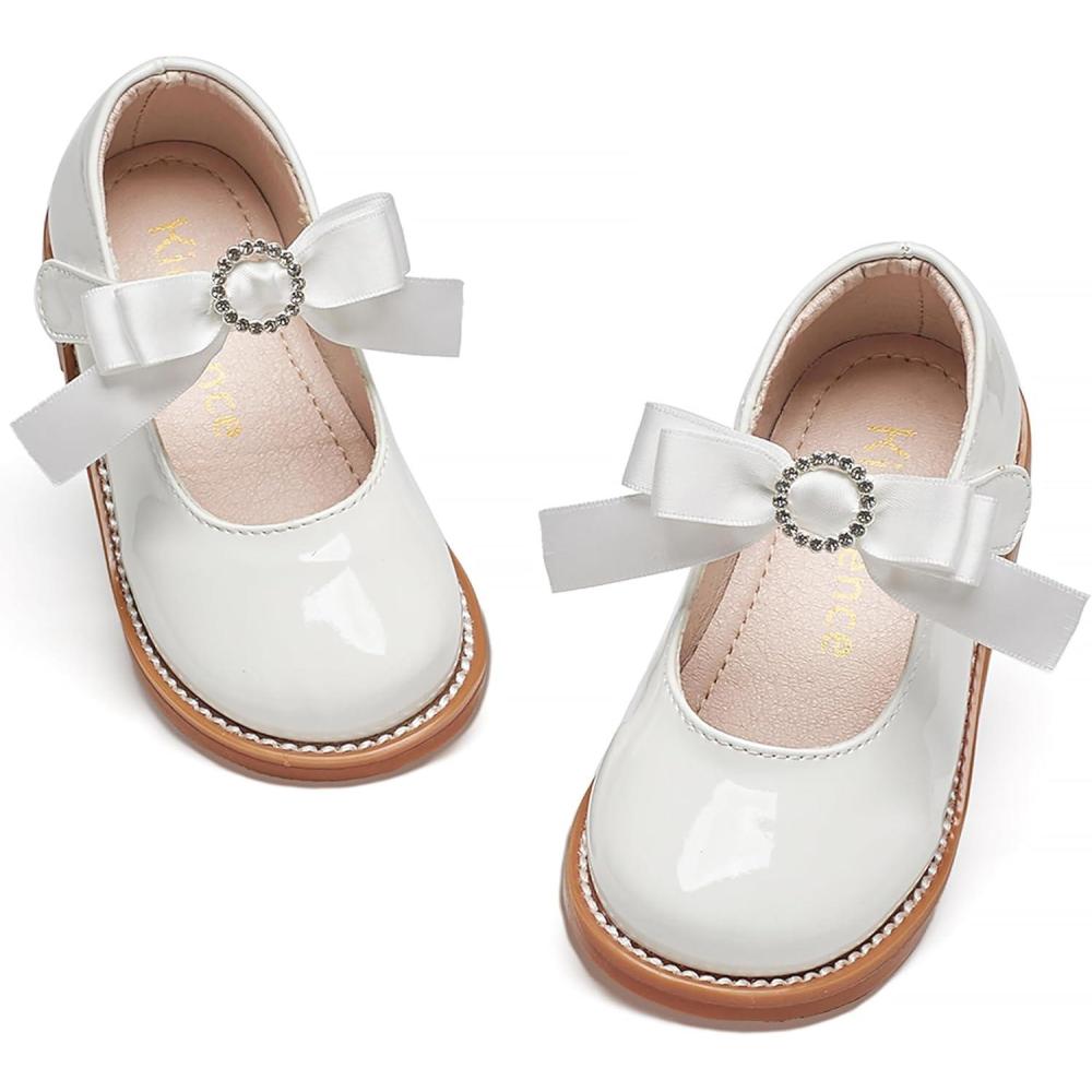 imageKiderence Toddler Little Girl Mary Jane Dress Shoes School Oxford for Girls FlatsCk503 White